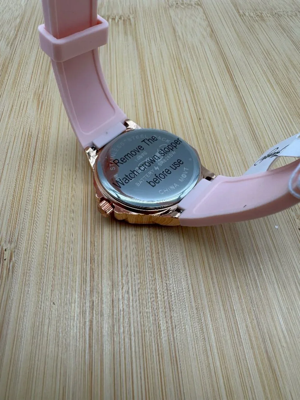Ed Hardy Ladies Pink Silicone Strap Watch Rose Gold Tone Skull Analog Quartz